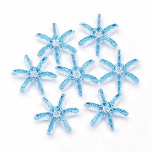 18mm Transparent Light Blue Sapphire Starflake Beads 500 Pieces - artcovecrafts.com