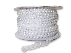 4mm White Plastic Fused Pearls Garland Strands for Decorating & Crafts 24 Yards - artcovecrafts.com