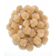 0.5 inch Beige Tiny Craft Pom Poms 100 Pieces - artcovecrafts.com