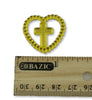 Gold Mini Cross Inside Heart Acrylic Charms Capias 24 Pieces