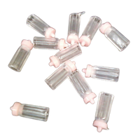 1 inch Mini Plastic Milk Baby Bottle Pink Caps