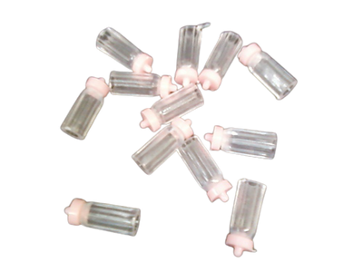 1 inch Mini Plastic Milk Baby Bottle Pink Caps