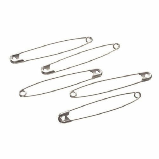 3 inch Silver Large Giant Jumbo Safety Pins Bulk Size 7 - 130 Pieces