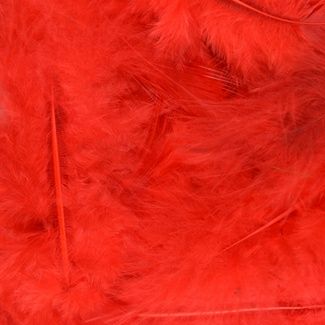 Red Fluff Marabo Craft Feathers 10.5 Grams