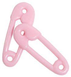 2.5 inch Pink Small Plastic Diaper Pins for Baby Shower Favors 3163