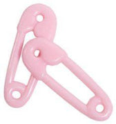 2.5 inch Pink Small Plastic Diaper Pins for Baby Shower Favors Bulk
