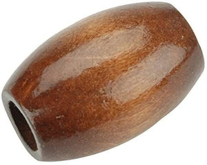 32x22mm Maple Oval Wooden Macrame Beads 10mm Hole 6 Pieces