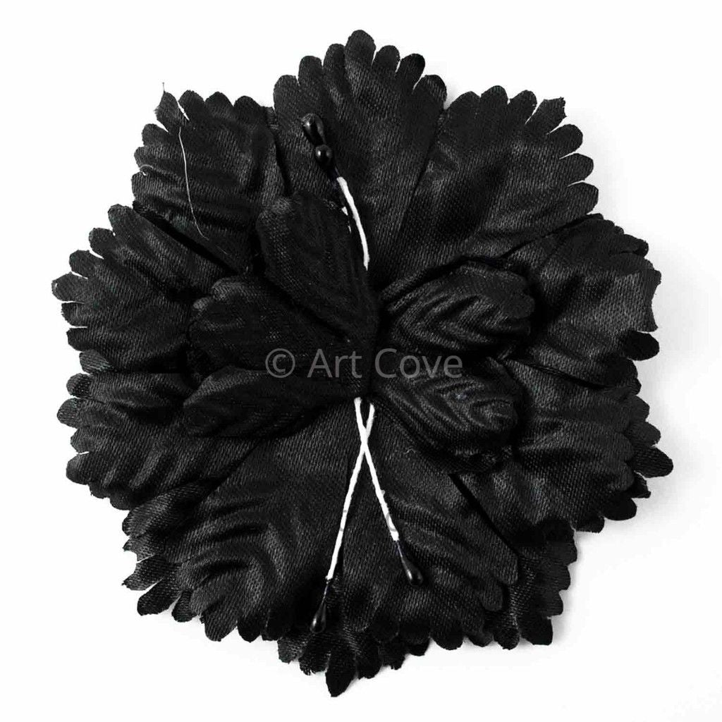 Black Capia Flowers Flat Carnation Capia Base for Corsages 12 Pieces - artcovecrafts.com