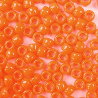 9mm Opaque Neon Orange Pony Beads Bulk 1,000 Pieces