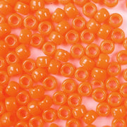 9mm Opaque Neon Orange Pony Beads Bulk 1,000 Pieces