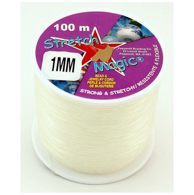 1 Bead Cord Knotting Tool & 1 Clear Stretch Magic .7mm Width Stretchy Cord  -25 M
