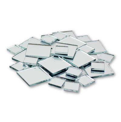Prasacco 120 Pcs Small Mirrors for Crafts, 3 Shapes Mirror Pieces for Crafts
