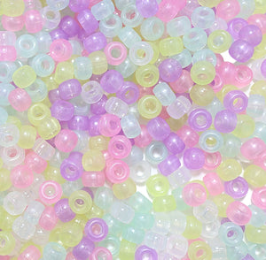 9mm Glow in the Dark Colors Pony Beads Bulk 1,000 Pieces