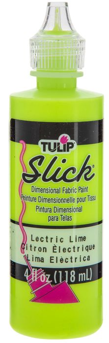 Lectric Green Slick Tulip Dimensional Fabric Paint 4oz