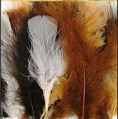 Assorted Natural Colored Fluff Marabo Craft Feathers 