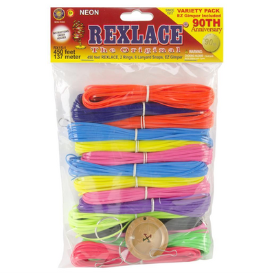 Rexlace Craft Lace Gimp & Lanyard String 6 Neon Colors 50 Yard