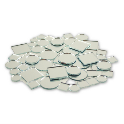 Small Mini  Square & Round Craft Mirrors Assorted Sizes Mirror Mosaic Tiles 1/2-1 inch 100 Pieces - artcovecrafts.com