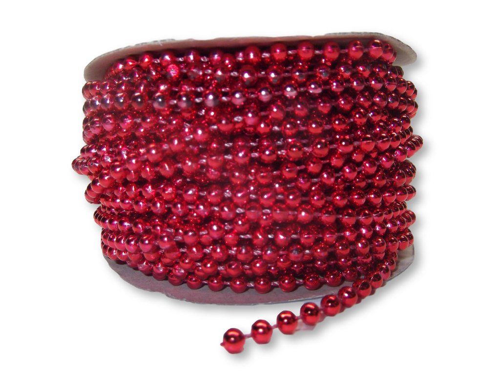 4mm Red Plastic Fused Pearls Garland Strands for Decorating & Crafts 24 Yards - artcovecrafts.com