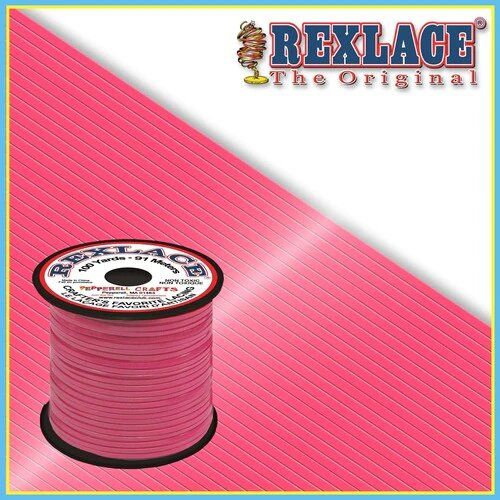Glow in the Dark Pink Plastic Rexlace 100 Yard Roll - artcovecrafts.com