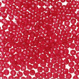 8mm Faceted Plastic Beads Transparent Christmas Red Bulk 1,000 Pieces - artcovecrafts.com