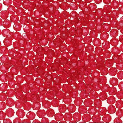 6mm Transparent Christmas Red Faceted Beads 480 Pieces - artcovecrafts.com