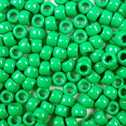 9mm Opaque Green Pony Beads Bulk 1,000 Pieces