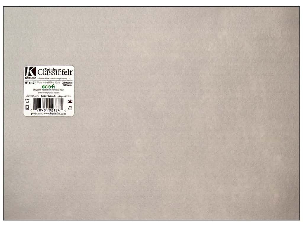 9 x 12 Inch Silver Grey Felt Square Sheet 1 Piece