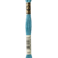 DMC 6 Strand Embroidery Floss Cotton Thread 597 Turquoise 8.7 Yards 1 Skein