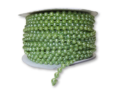 4mm Apple Green Plastic Fused Pearls Garland Strands for Decorating & Crafts 24 Yards - artcovecrafts.com