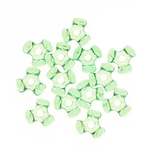11 mm Acrylic Mint Green Tri Beads Bulk 1,000 Pieces - artcovecrafts.com
