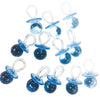 1.75 Inch Plastic Mini Clear Blue Baby Pacifiers 12 Pieces