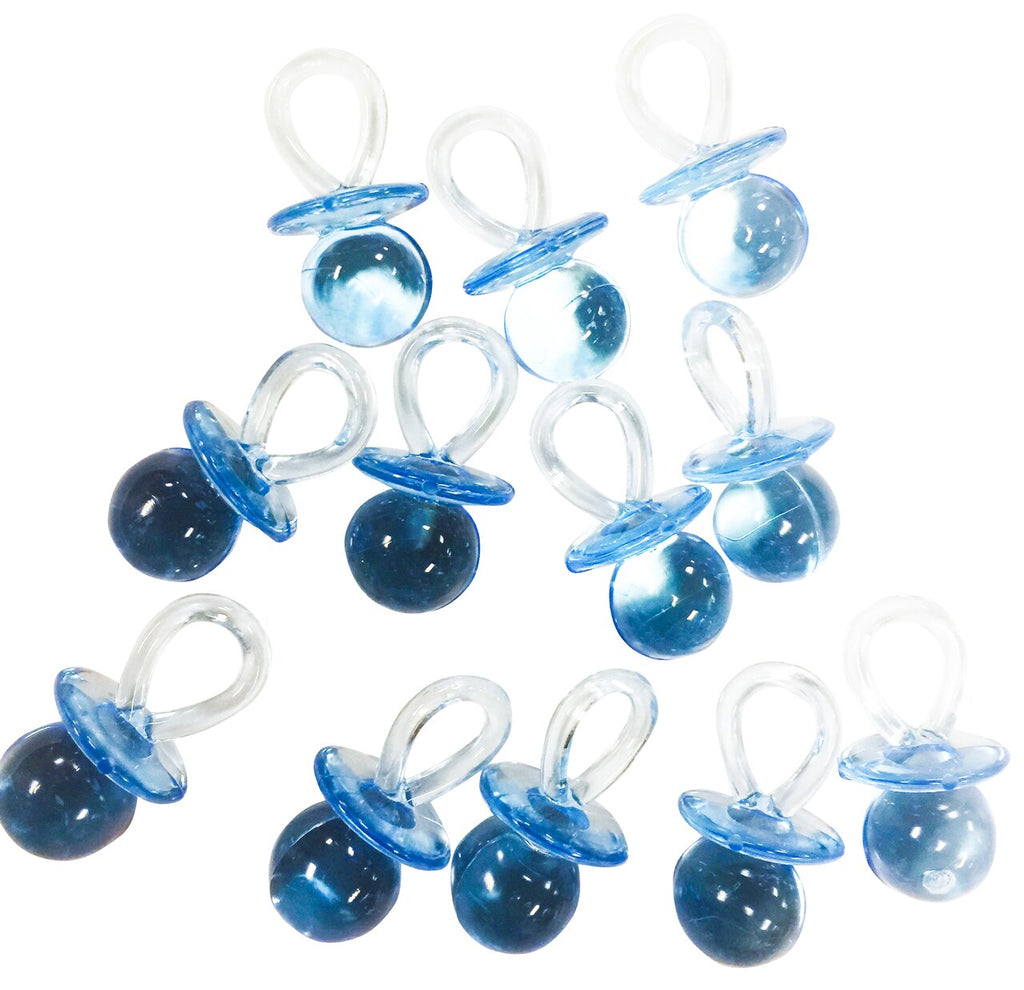 1.75 Inch Plastic Mini Clear Blue Baby Pacifiers (24 Pieces ...