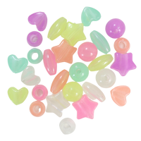 Assorted Glow in the Dark Pony Beads with Shapes 1,250 Pieces