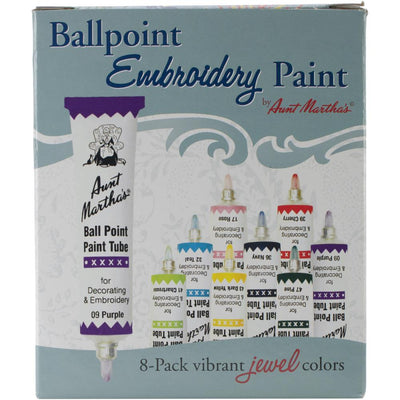 Aunt Martha's Ballpoint Paint Tubes Set of 8 Jewel Colors - artcovecrafts.com