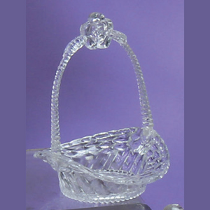 Clear Plastic Mini Basket with Flower Handle