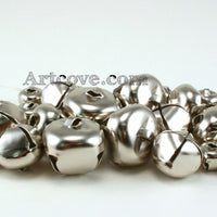 Silver Small Jingle Bells Assorted Sizes 3/8, 1/2, 3/4 and 1 inch 43 Pieces - artcovecrafts.com