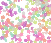 Assorted Glow in the Dark Pony Beads with Shapes
