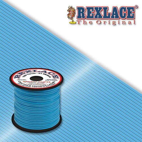 Baby Blue Plastic Rexlace 100 Yard Roll - artcovecrafts.com