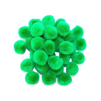 0.5 inch Neon Green Tiny Craft Pom Poms 100 Pieces - artcovecrafts.com