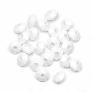 6mm Opague White Rondelle Faceted Beads 480 Pieces - artcovecrafts.com