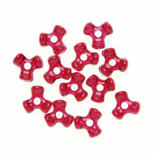 11 mm Acrylic Ruby Red Tri Beads Bulk 1,000 Pieces - artcovecrafts.com