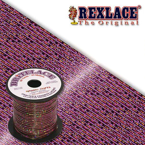 Purple Holographic Britelace Rexlace 50 Yards - artcovecrafts.com