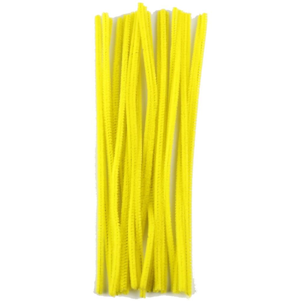 6mm Yellow Pipe Cleaners 12 Inches 25 Pieces