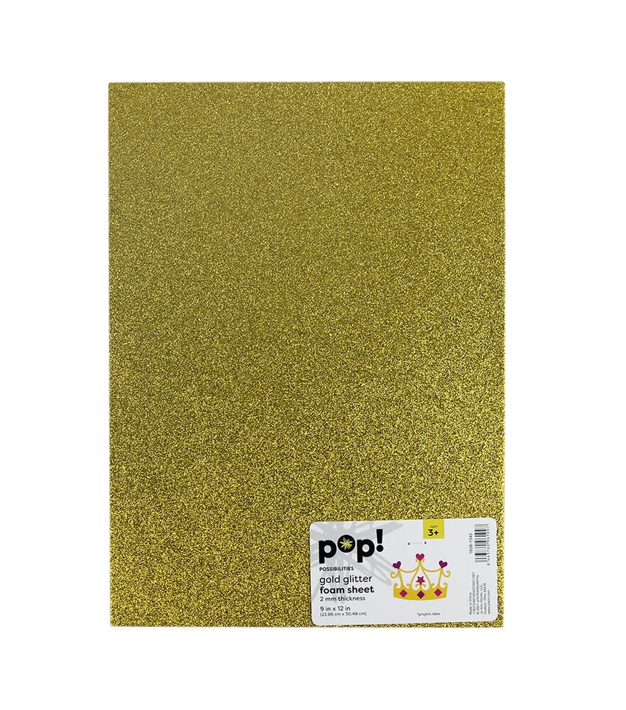 9 x 12 Craft Glitter Foam Sheet Gold 1 Piece