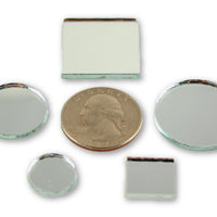 Small Mini  Square & Round Craft Mirrors Assorted Sizes Mirror Mosaic Tiles 1/2-1 inch 100 Pieces - artcovecrafts.com