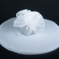 White Tulle Circle 9 inch with Metallic Silver Edge 10 Pieces - artcovecrafts.com