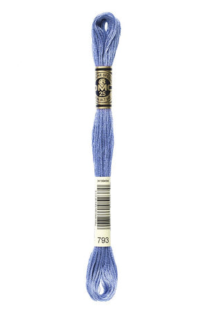 DMC 6 Strand Embroidery Floss Cotton Thread 793 Medium Cornflower Blue 8.7 Yards 1 Skein
