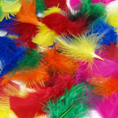 Assorted Multi Colored Fluff Marabo Craft Feathers 