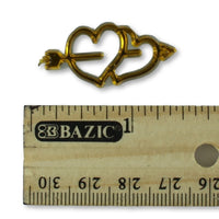 Gold Mini Double Hearts with Arrow Acrylic Charms Capias 24 Pieces