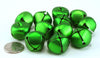 1 Inch 25mm Matte Green Large Craft Jingle Bells 8 Pieces - artcovecrafts.com